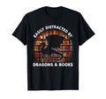 Easily Distracted Dragons And Books Co Sweatshirt - Unique Graphic Unisex - T-Shirt, Sweatshirt, Hoodie