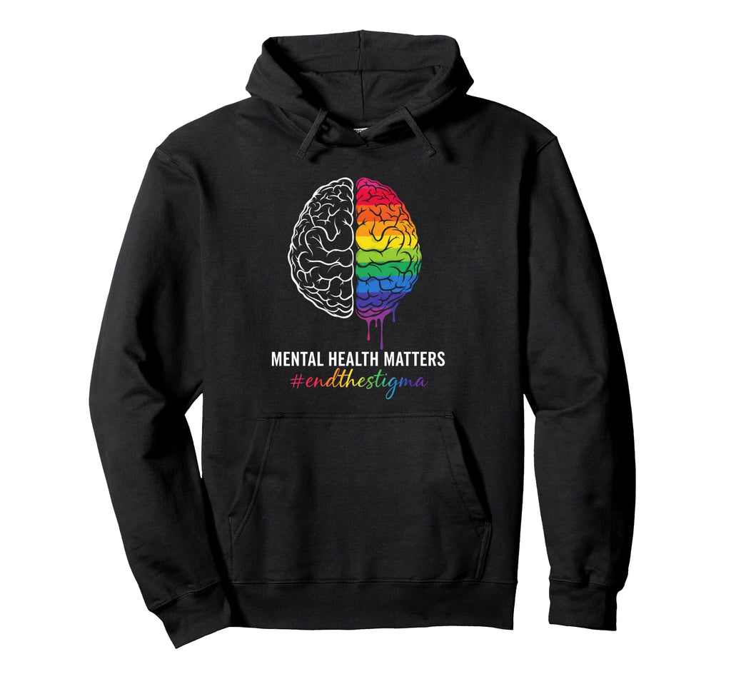 Mental Health Matters End Stigma Hoodie - Custom Art Print for Adults - T-Shirt, Sweatshirt, Hoodie