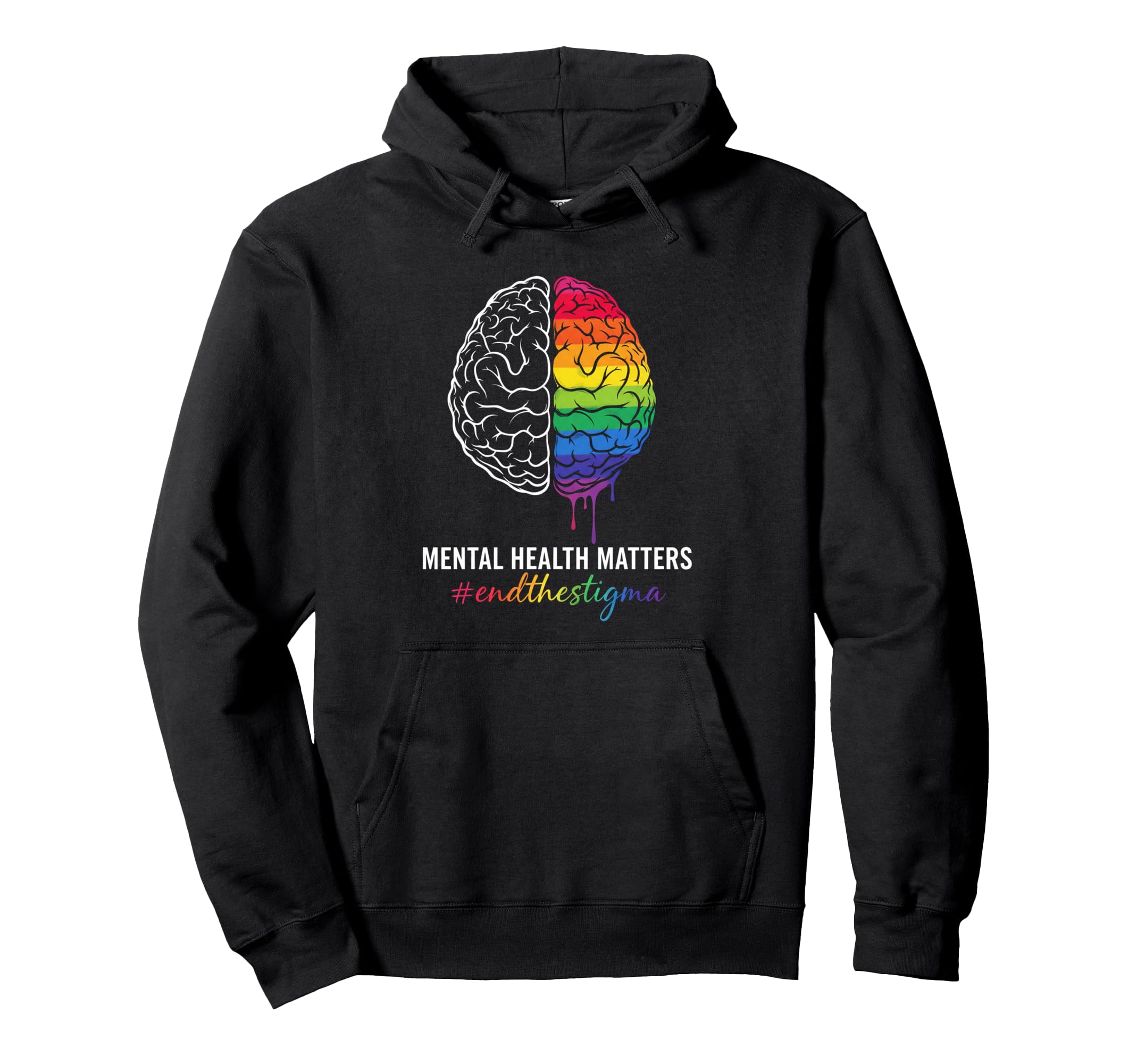 Mental Health Matters End Stigma Hoodie - Custom Art Print for Adults - T-Shirt, Sweatshirt, Hoodie