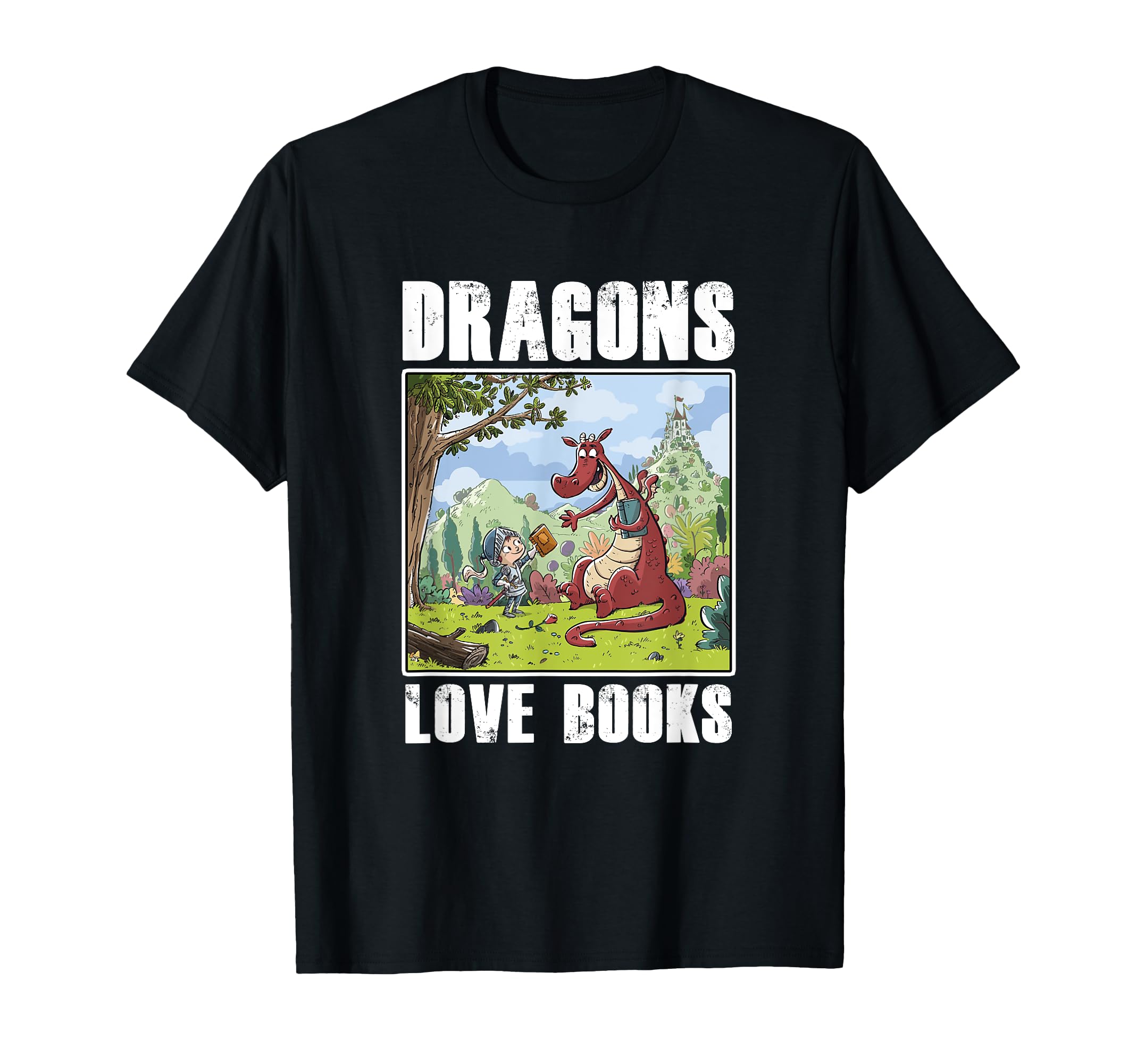 Dragon Love Books Dragon Book T-Shirt - Aesthetic Graphic for Adults - T-Shirt, Sweatshirt, Hoodie