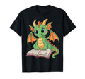 Dragon Reading Book T-Shirt - Minimalist Print Unisex - T-Shirt, Sweatshirt, Hoodie