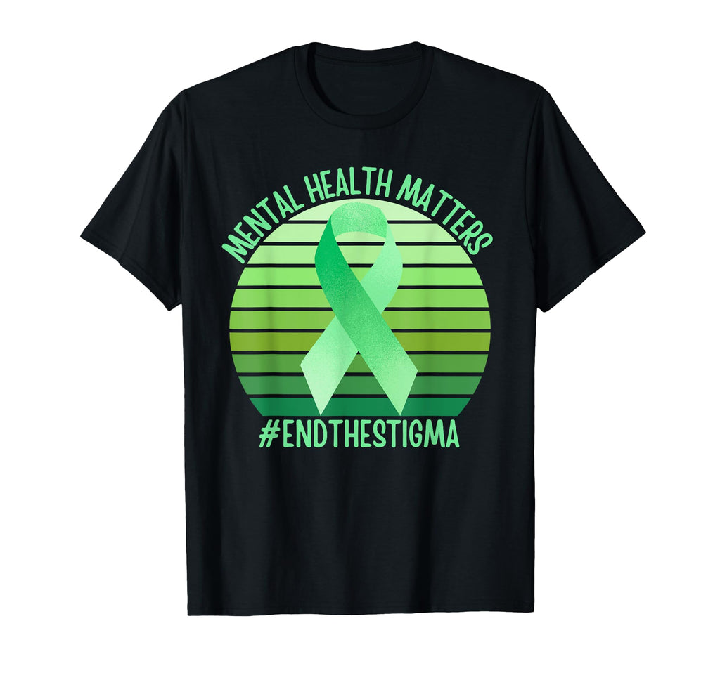 Green Ribbon Mental Health Matters End T-Shirt - Aesthetic Graphic Unisex - T-Shirt, Sweatshirt, Hoodie