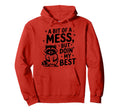 Funny Bit Mess Doin My Best Raccoon Hoodie - Fun Novelty Design for Adults - T-Shirt, Sweatshirt, Hoodie