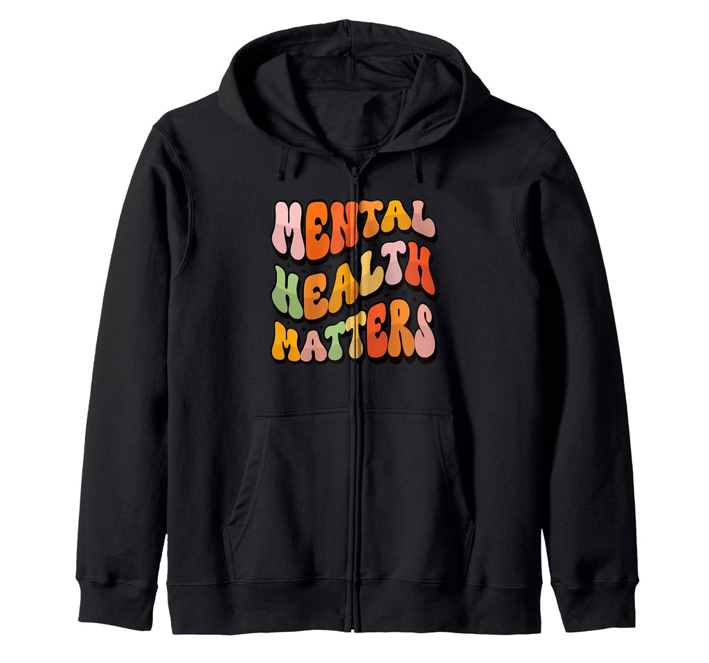 Mental Health Awareness Ribbon Items Hoodie - Fun Novelty Design Men Women - T-Shirt, Sweatshirt, Hoodie