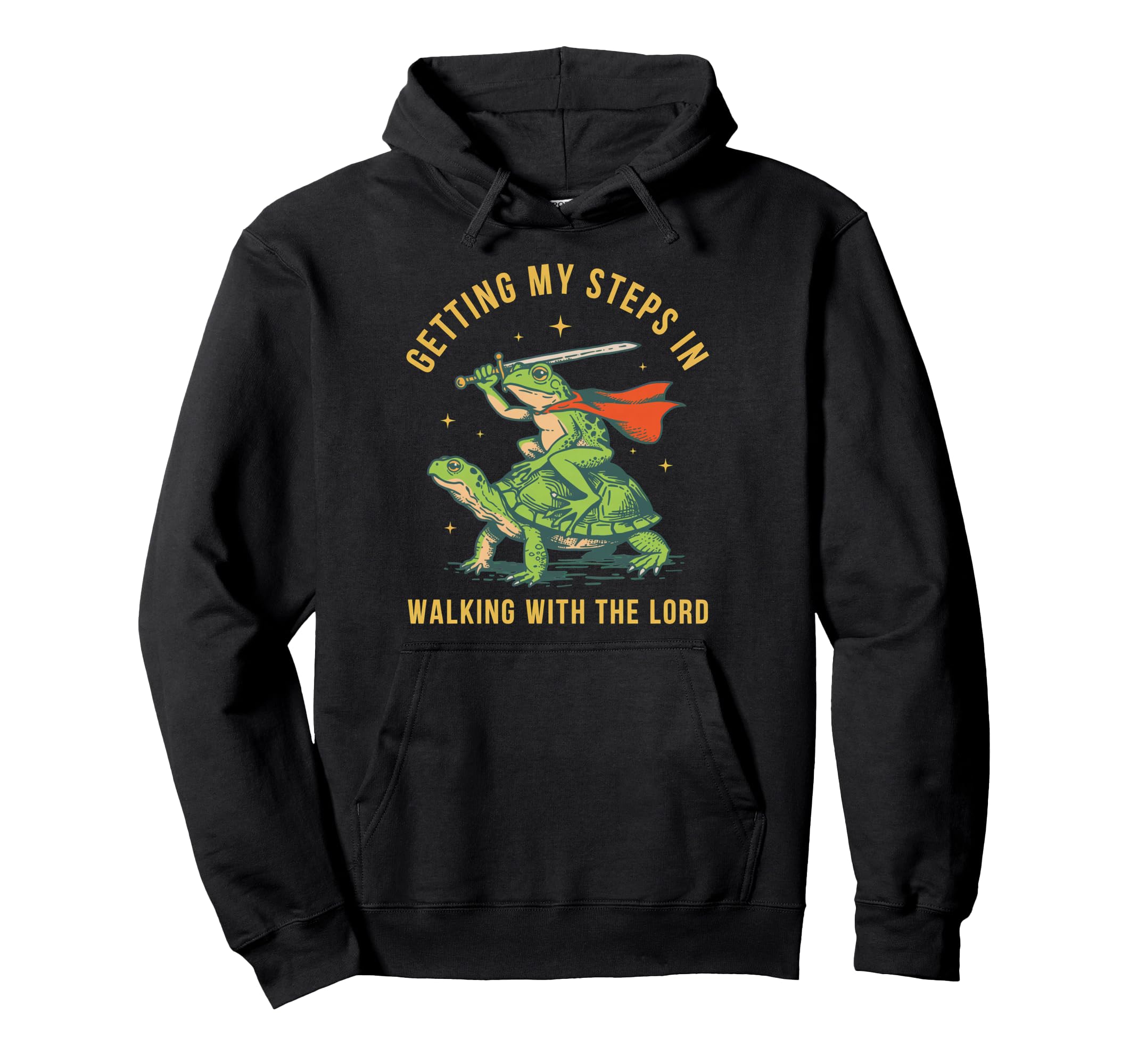 Getting My Steps Walking Lord Frog Hoodie - Fun Novelty Design Unisex - T-Shirt, Sweatshirt, Hoodie