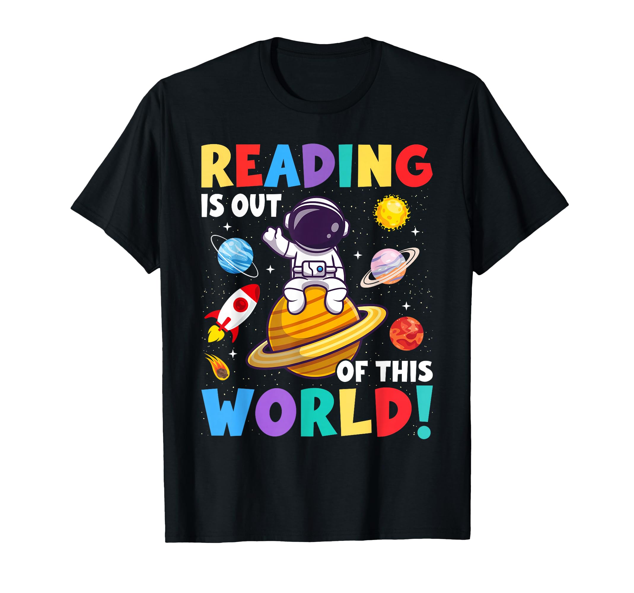 Reading Is Out This World Space Funny T-Shirt - Minimalist Print Men Women - T-Shirt, Sweatshirt, Hoodie