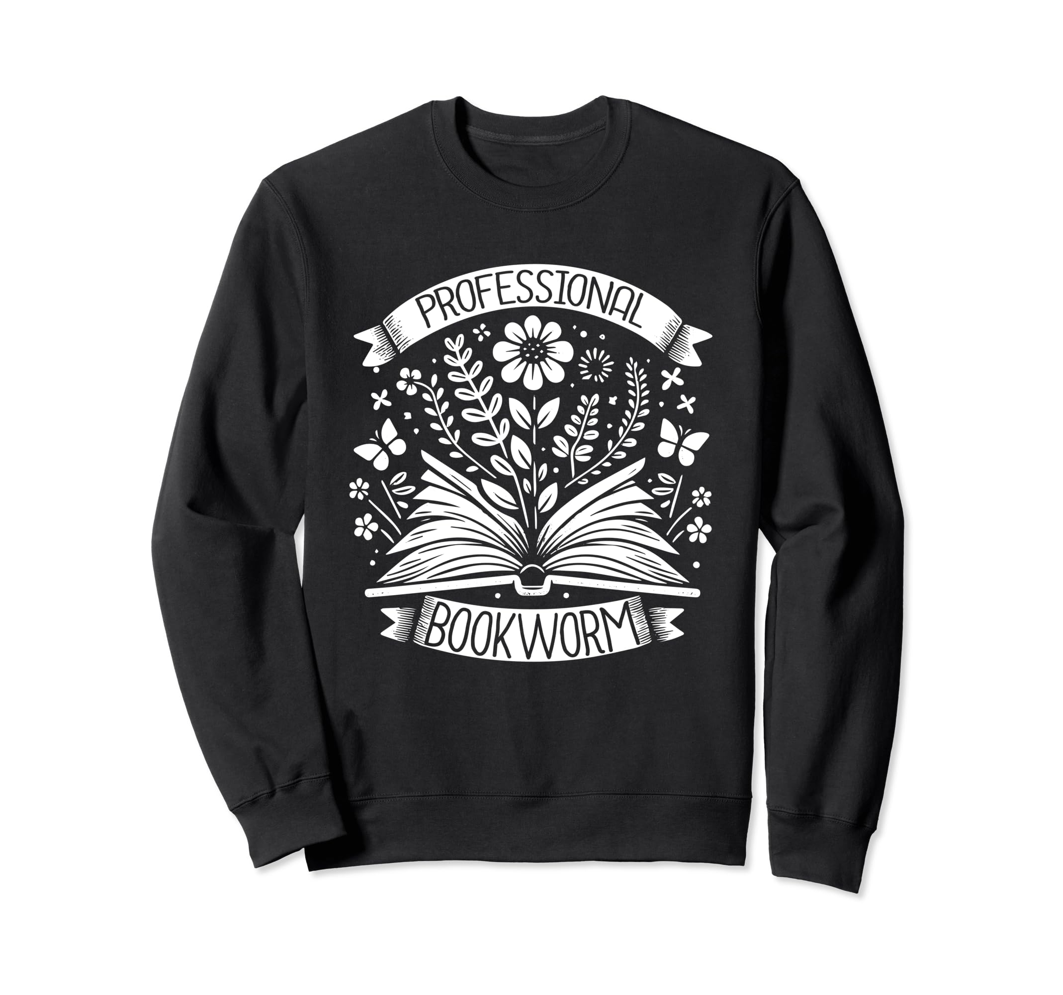 Professional Bookworm Reading Worm Sweatshirt - Aesthetic Graphic Unisex - T-Shirt, Sweatshirt, Hoodie
