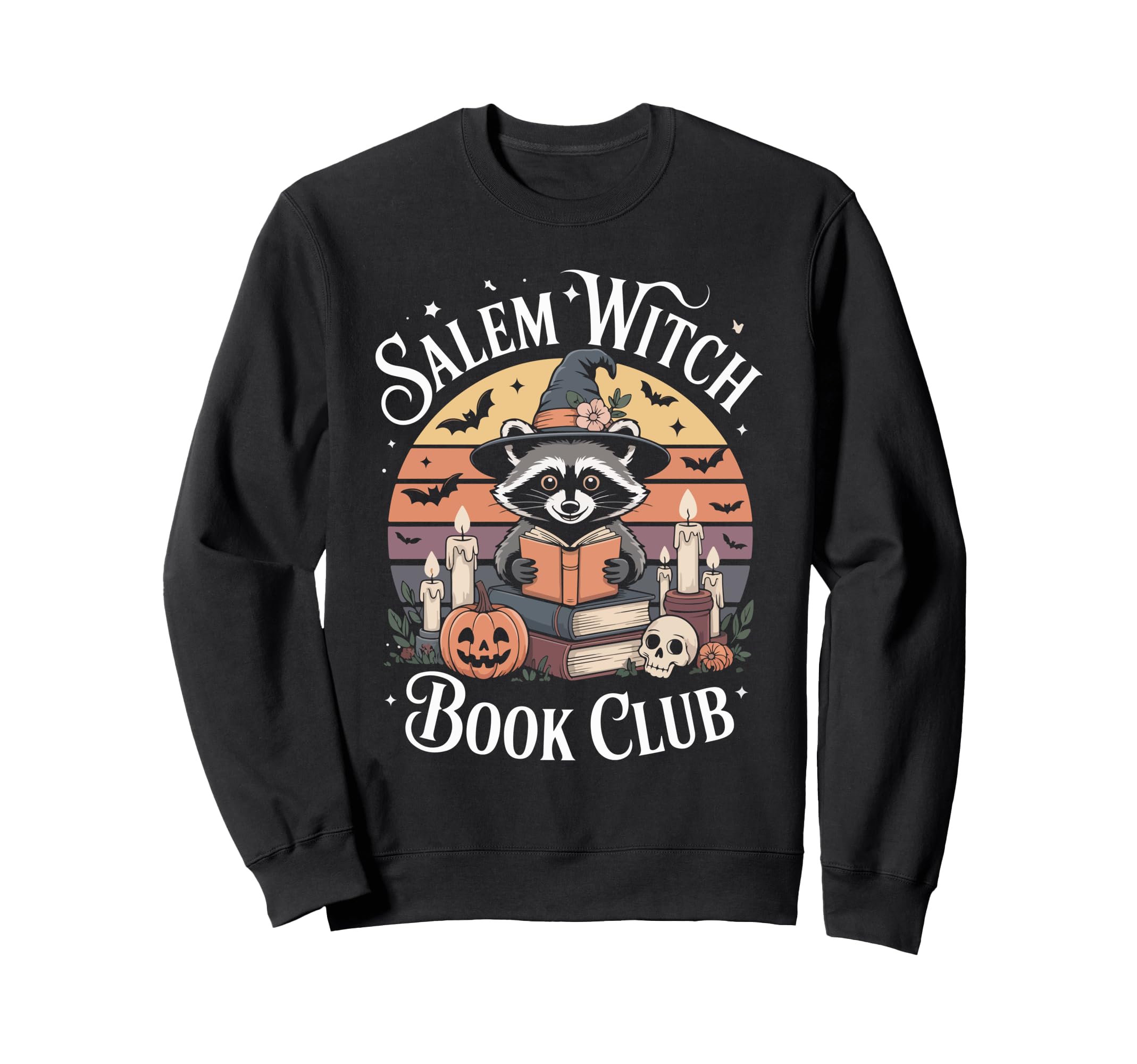 Salem Witch Book Club Raccoon Halloween Sweatshirt - Novelty Apparel Unisex - T-Shirt, Sweatshirt, Hoodie