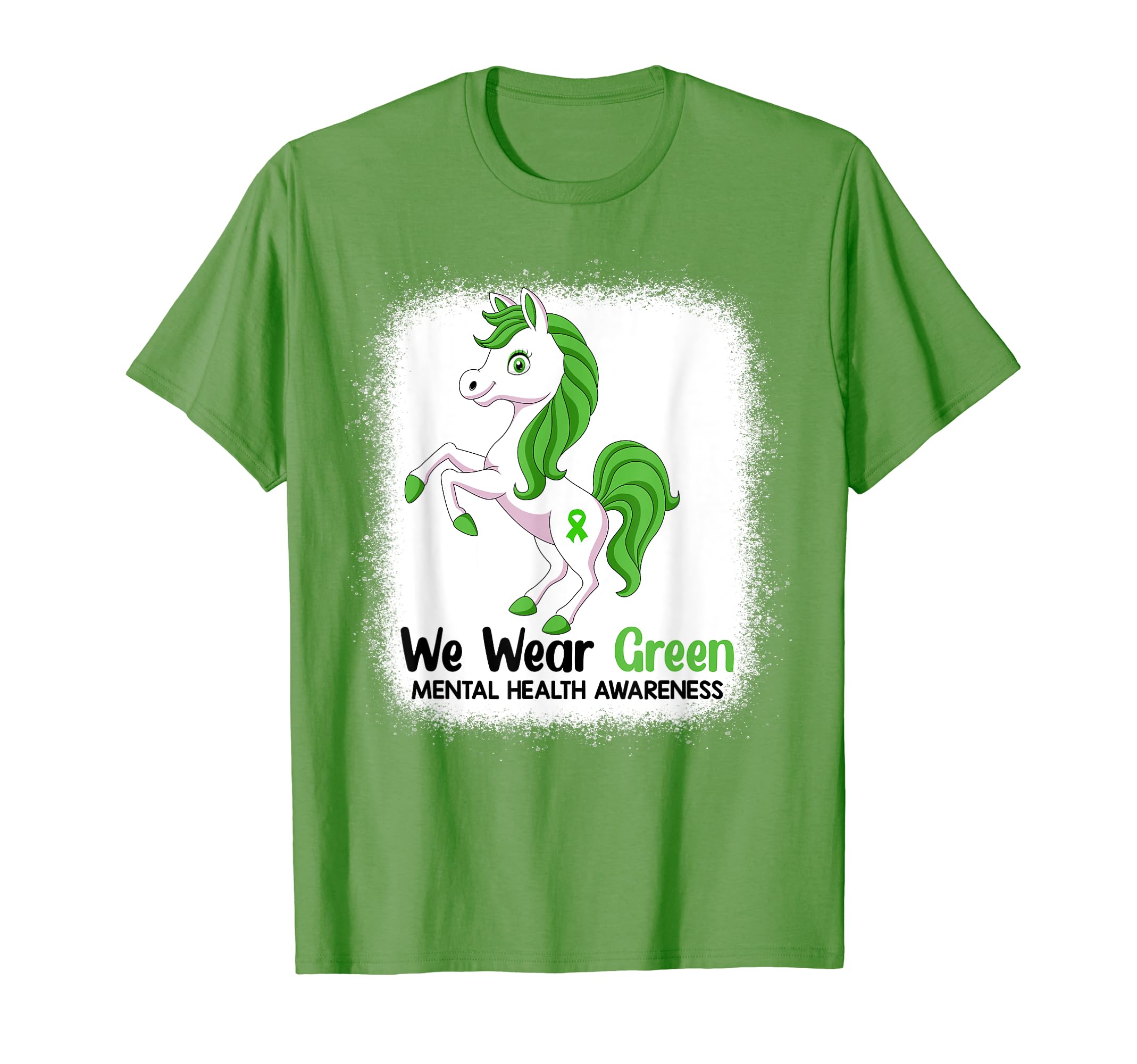 Unicorn Ribbon I Wear Green Mental T-Shirt - Casual Everyday Wear Unisex - T-Shirt, Sweatshirt, Hoodie