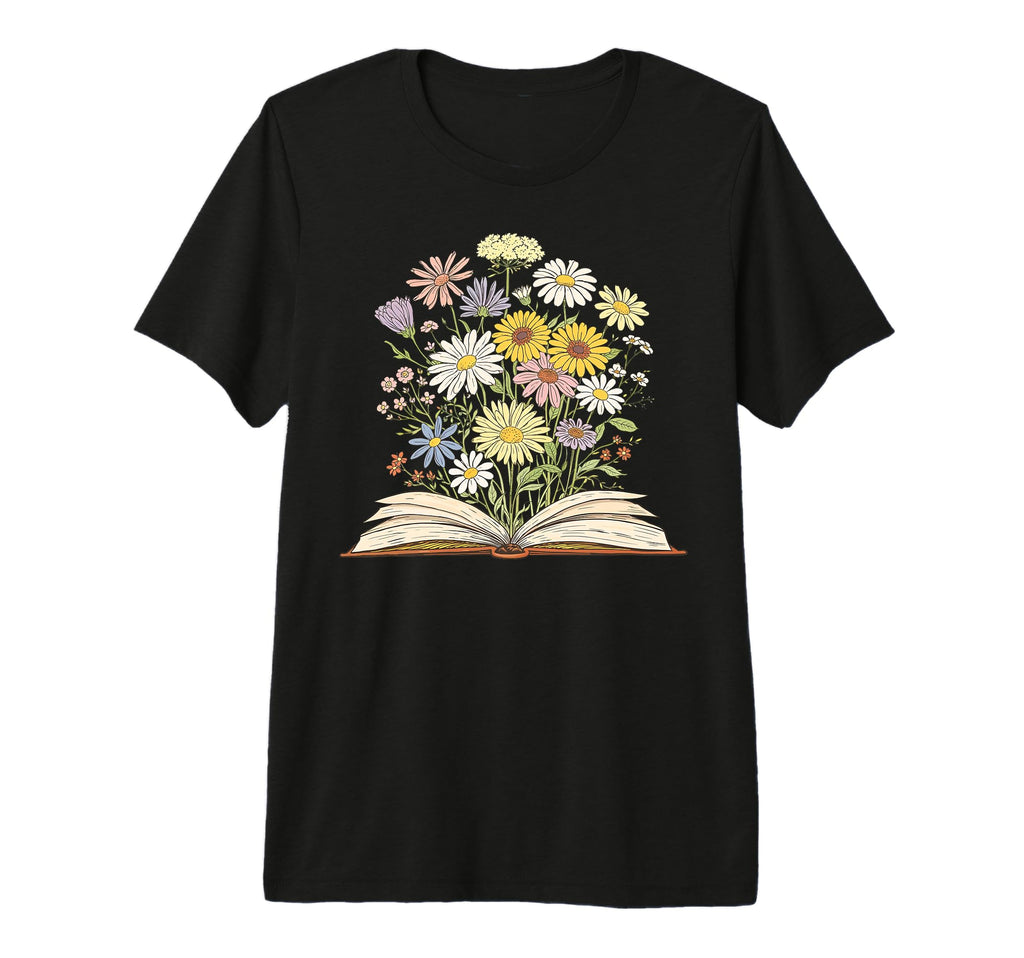 Floral Books Wildflowers Reading Lover T-Shirt - Novelty Apparel Men Women - T-Shirt, Sweatshirt, Hoodie