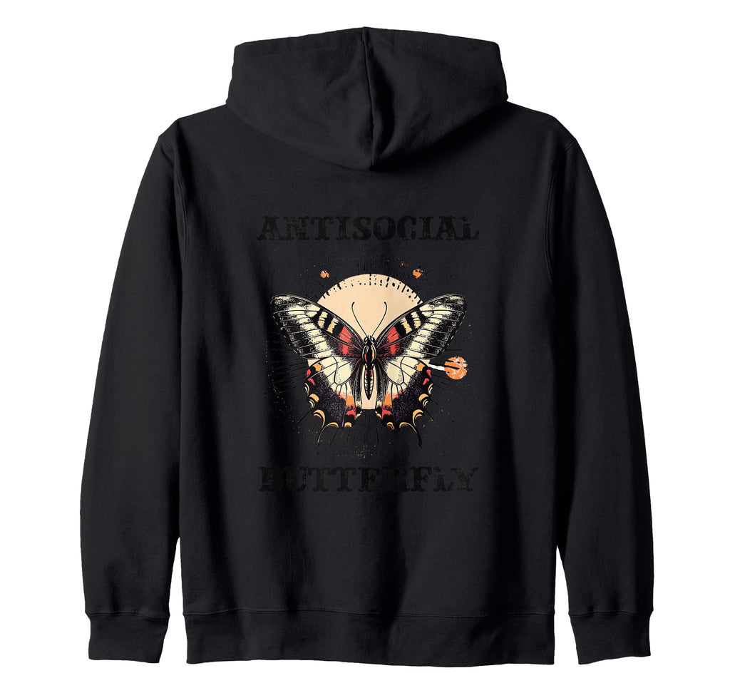 Antisocial Butterfly Gift Sweatshirt - Aesthetic Graphic Unisex - T-Shirt, Sweatshirt, Hoodie