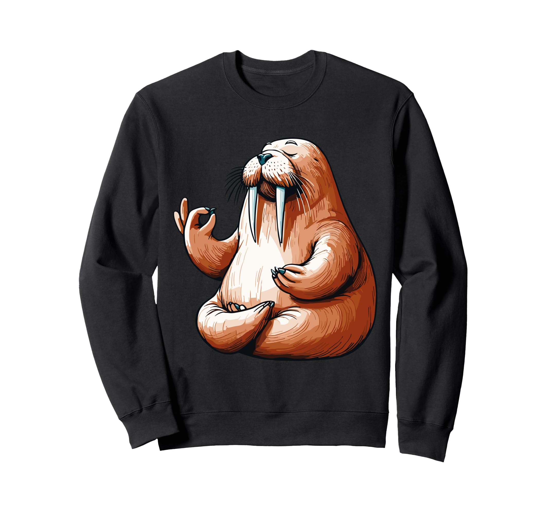 Meditation Walrus Yoga Pose Sweatshirt - Fun Novelty Design Unisex - T-Shirt, Sweatshirt, Hoodie