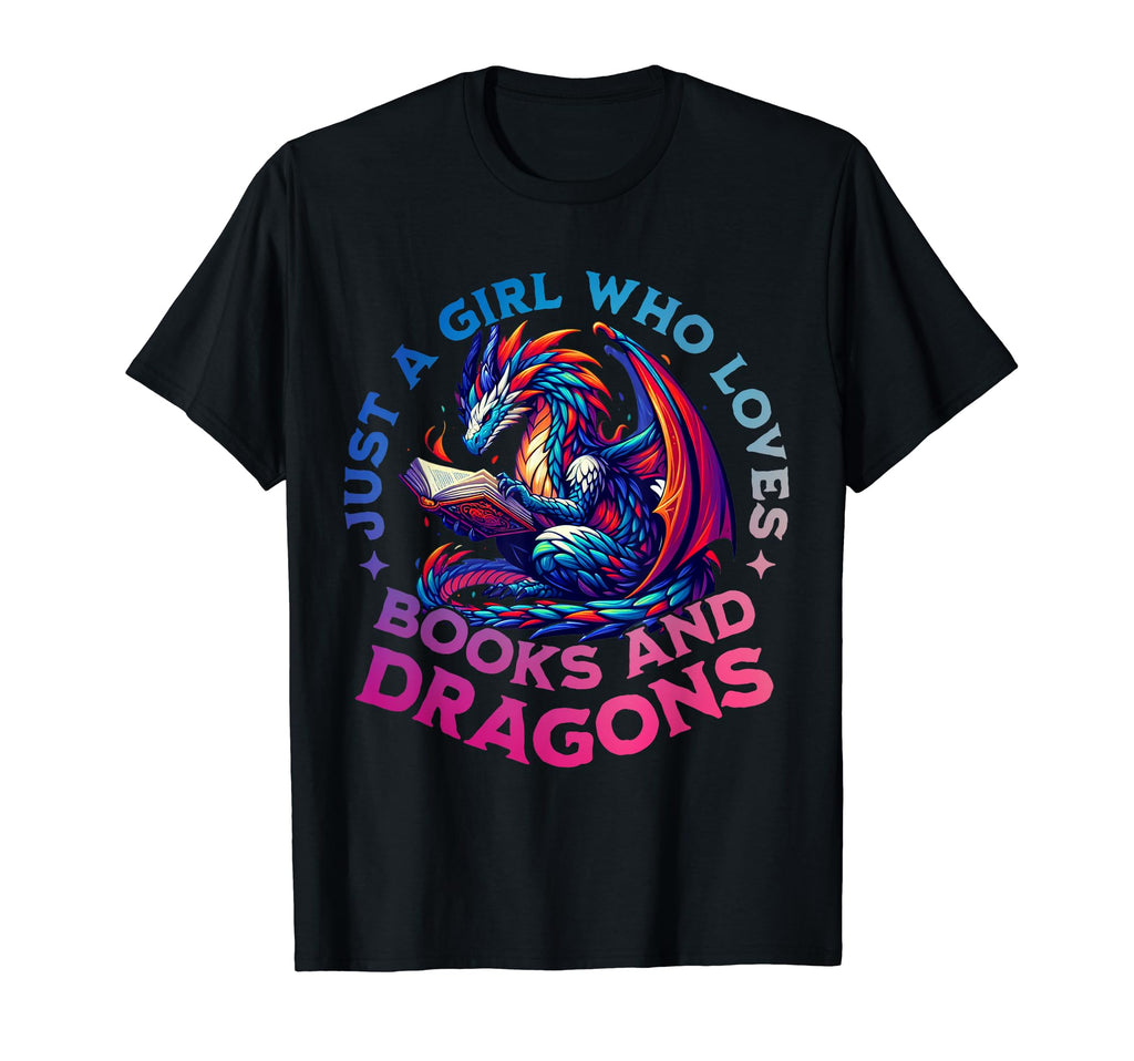 Just Who Loves Dragons And Books T-Shirt - Casual Everyday Wear for Adults - T-Shirt, Sweatshirt, Hoodie