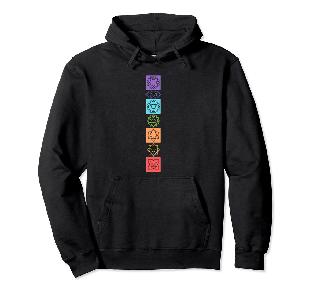 Chakra Chakras Aligned Lotus Mandala Yoga Hoodie - Unique Graphic Unisex - T-Shirt, Sweatshirt, Hoodie