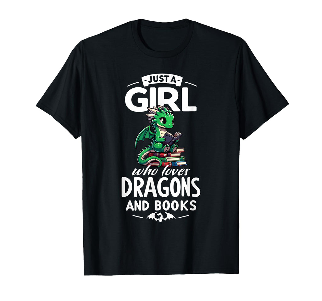 Just Who Loves Dragons Books Book T-Shirt - Casual Everyday Wear Unisex - T-Shirt, Sweatshirt, Hoodie