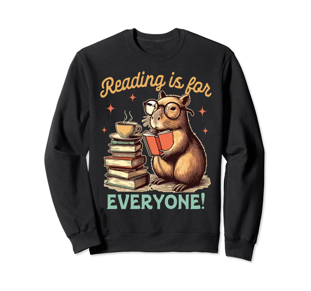 Book Lover Capybara Reading Bookish Sweatshirt - Trendy Graphic for Adults - T-Shirt, Sweatshirt, Hoodie