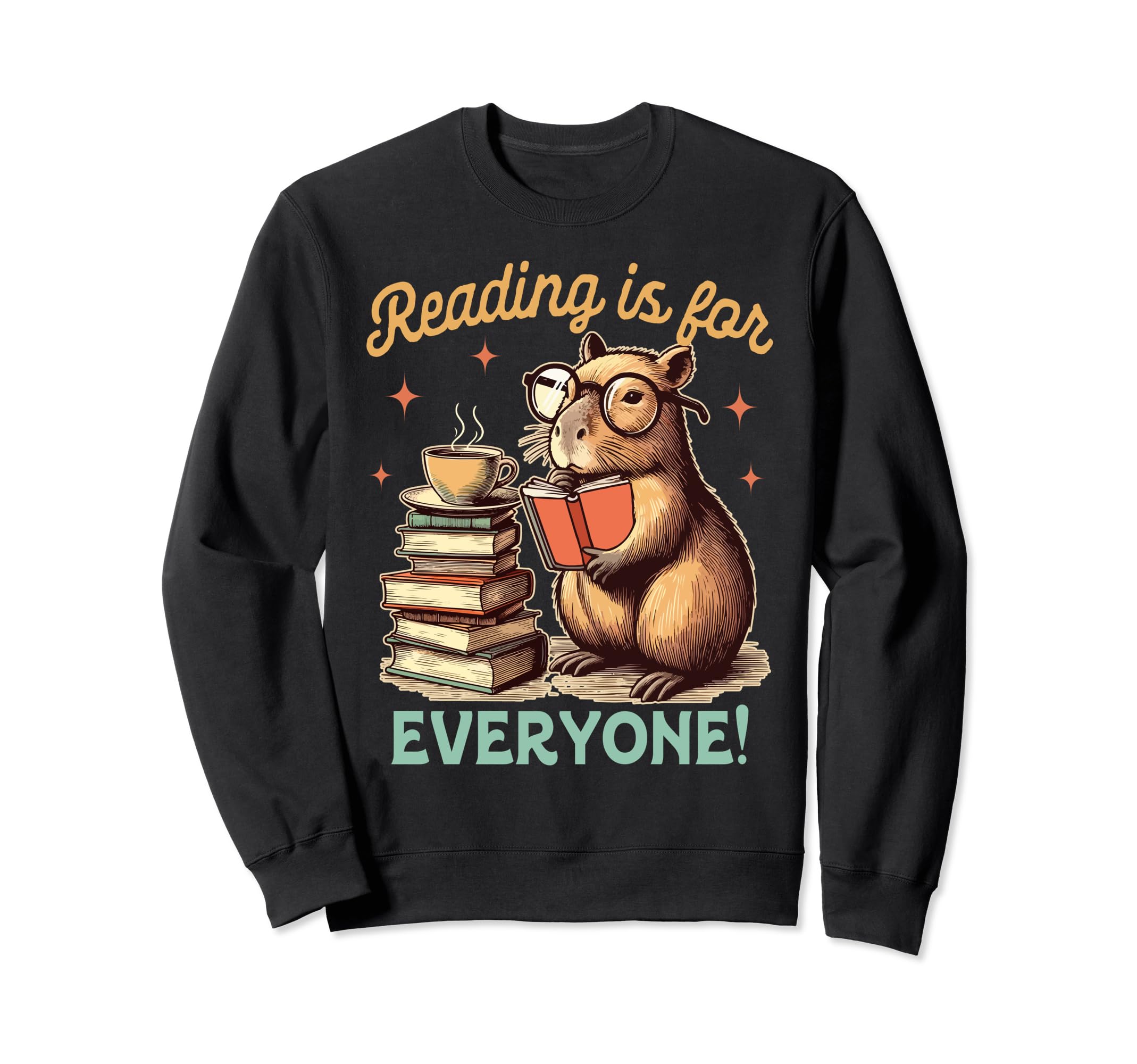 Book Lover Capybara Reading Bookish Sweatshirt - Trendy Graphic for Adults - T-Shirt, Sweatshirt, Hoodie