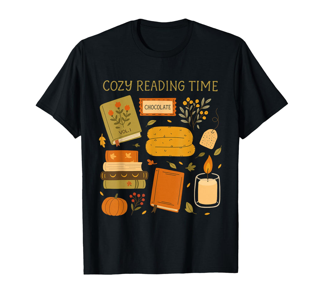Cozy Reading Time Book Lover Hygge Art T-Shirt - Novelty Apparel Unisex - T-Shirt, Sweatshirt, Hoodie