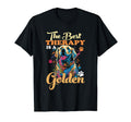 Best Therapy Is Golden Retriever Owner T-Shirt - Custom Art Print Unisex - T-Shirt, Sweatshirt, Hoodie