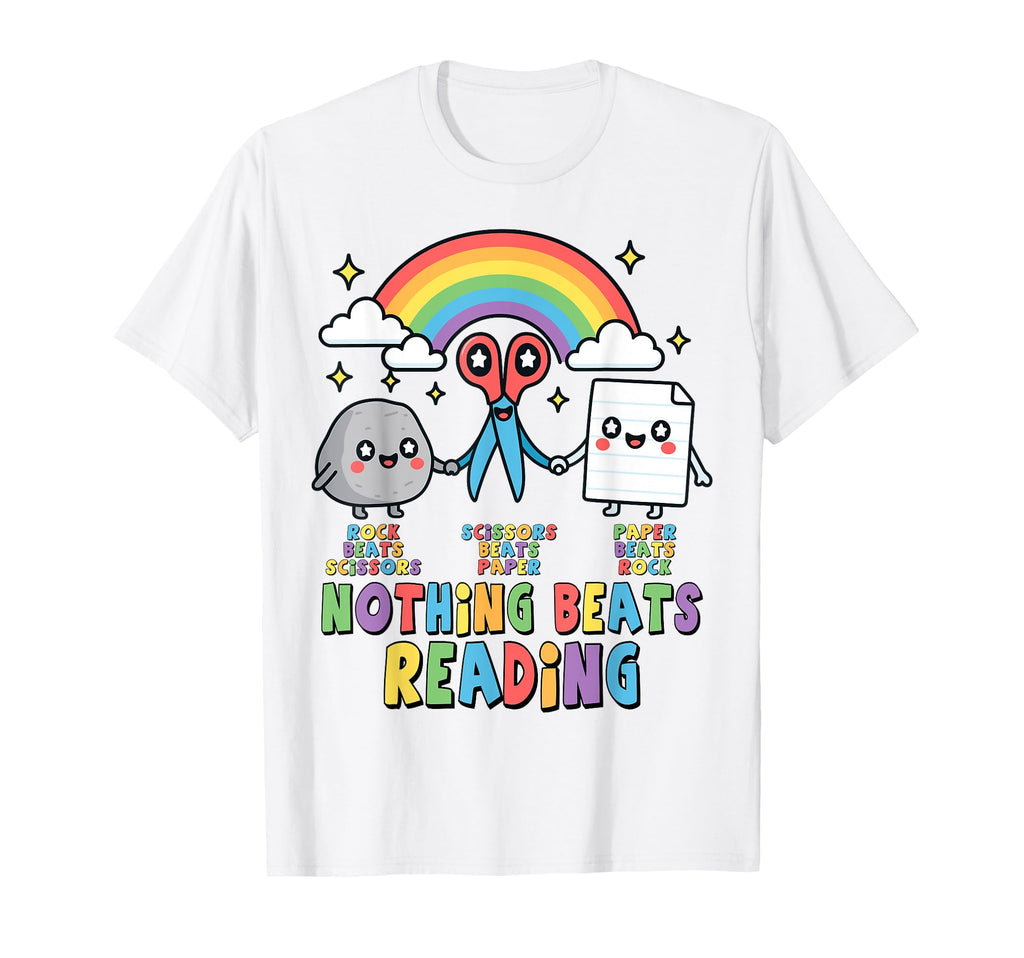 Nothing Beats Reading Rock Paper T-Shirt - Casual Everyday Wear Men Women - T-Shirt, Sweatshirt, Hoodie