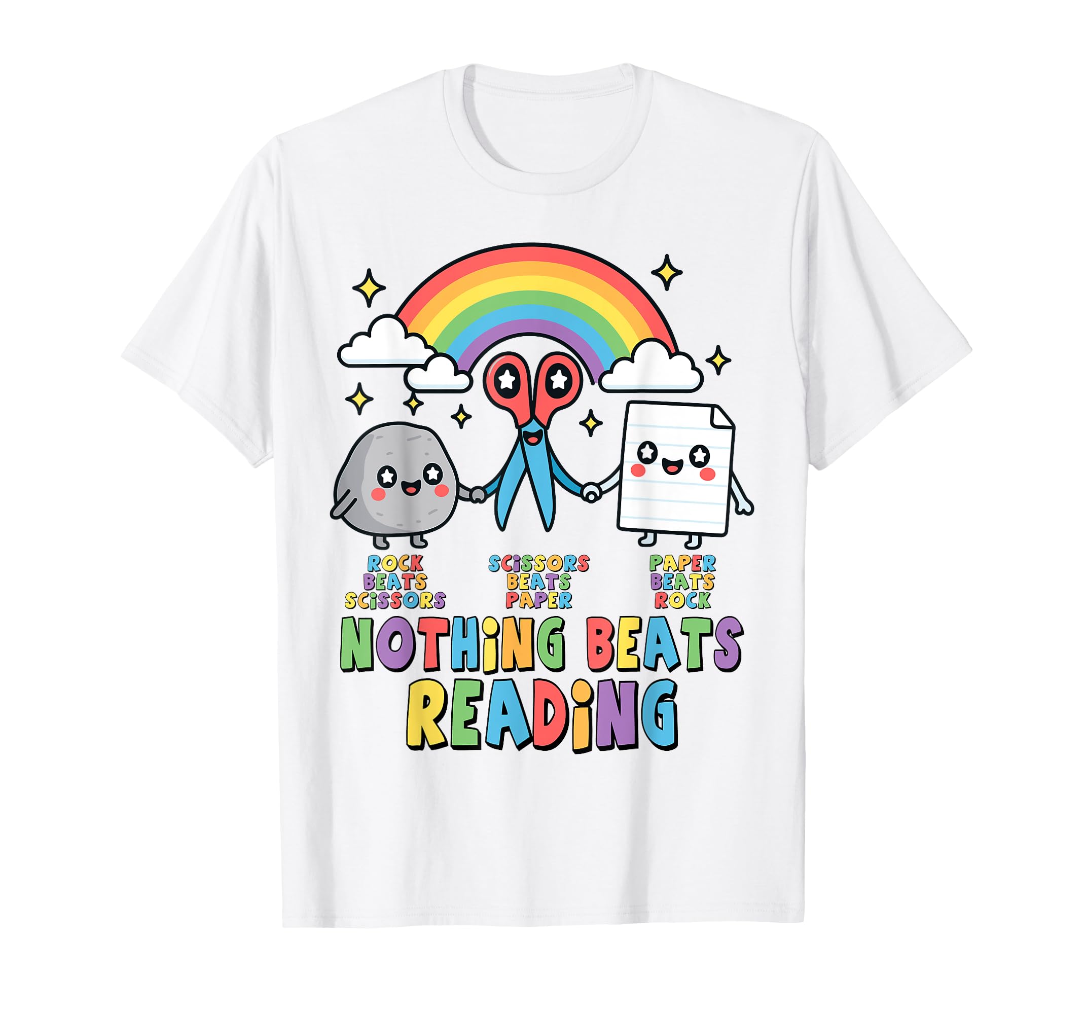 Nothing Beats Reading Rock Paper T-Shirt - Casual Everyday Wear Men Women - T-Shirt, Sweatshirt, Hoodie
