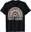 First Grade Boho Rainbow Leopard Back to School Teacher Girl T-Shirt Unisex T-shirt, Sweatshirt, Hoodie, Long Sleeve Tee - T-Shirt, Sweatshirt, Hoodie