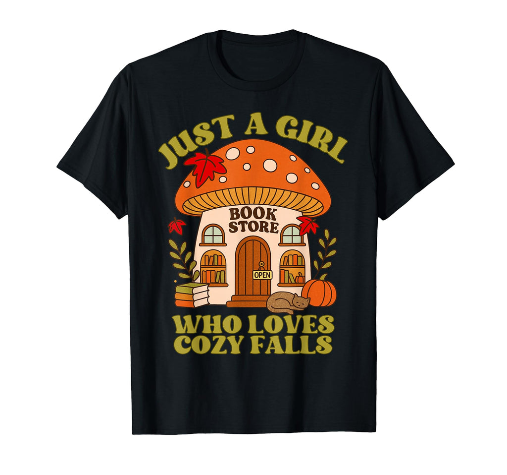 Just Who Loves Cozy Falls Book Lover T-Shirt - Minimalist Print Men Women - T-Shirt, Sweatshirt, Hoodie