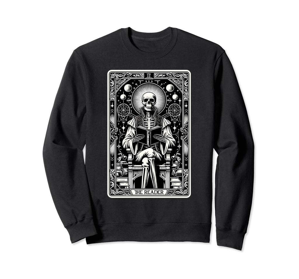 Reader Tarot Card Skeleton Sweatshirt - Casual Everyday Wear for Adults - T-Shirt, Sweatshirt, Hoodie