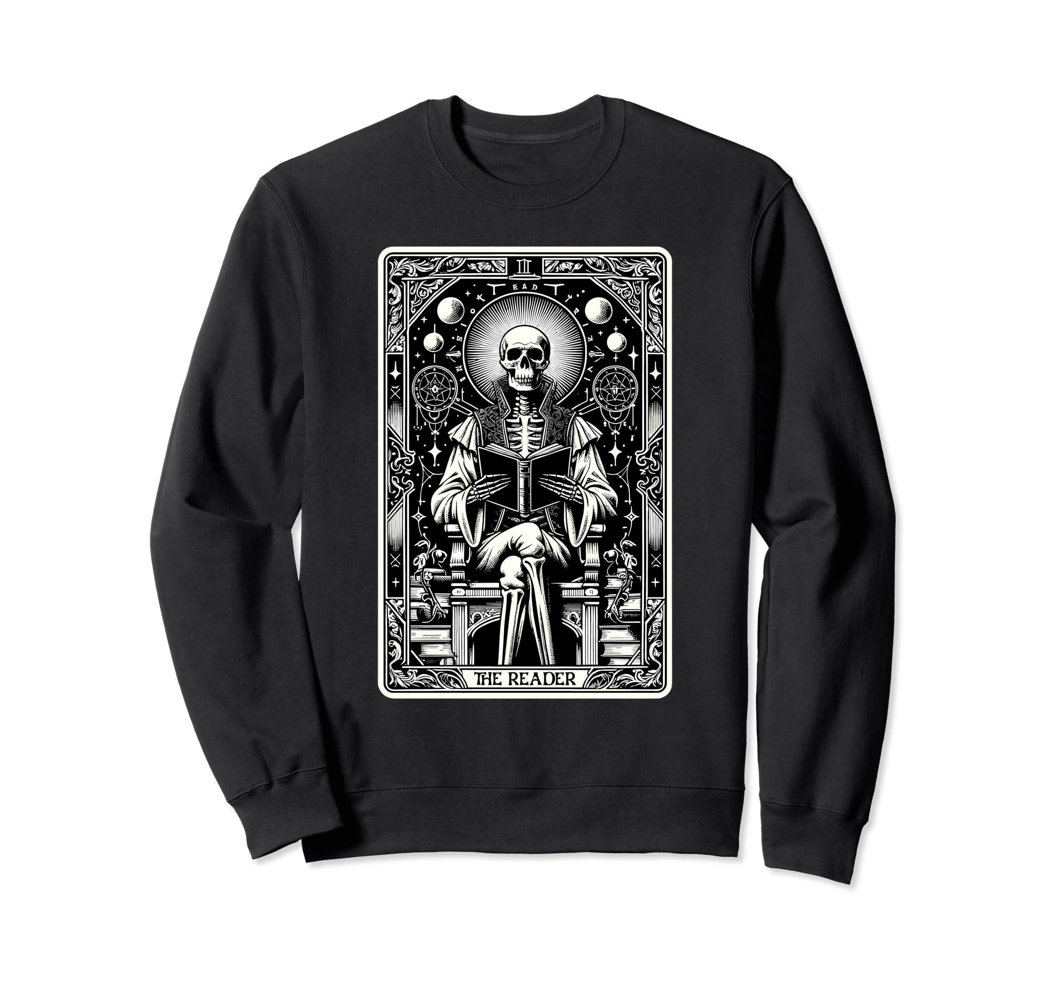 Reader Tarot Card Skeleton Sweatshirt - Casual Everyday Wear for Adults - T-Shirt, Sweatshirt, Hoodie