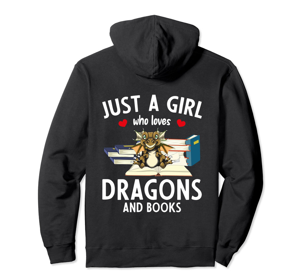 Just Who Loves Dragons And Books Nerd Book Hoodie - Trendy Graphic Unisex - T-Shirt, Sweatshirt, Hoodie