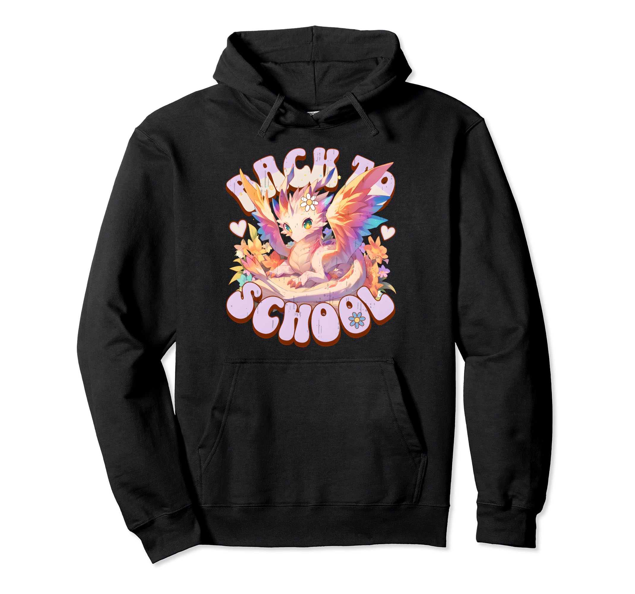 Rainbow Dragon Back To School Bookworm Hoodie - Minimalist Print Unisex - T-Shirt, Sweatshirt, Hoodie
