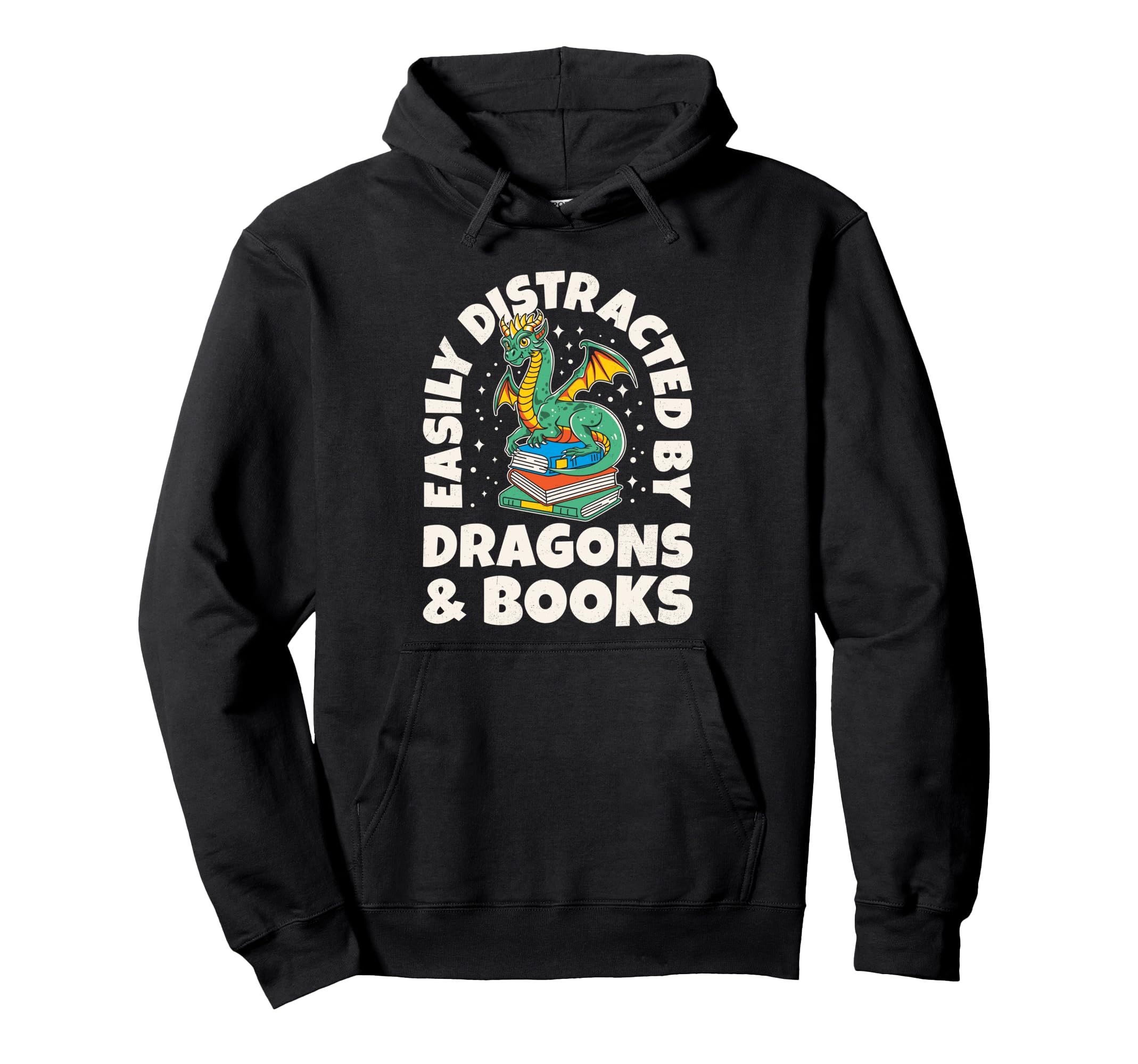 Easily Distracted Dragons Books Hoodie - Casual Everyday Wear Unisex - T-Shirt, Sweatshirt, Hoodie