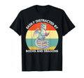 Funny Distracted Books And Dragons T-Shirt - Unique Graphic Men Women - T-Shirt, Sweatshirt, Hoodie