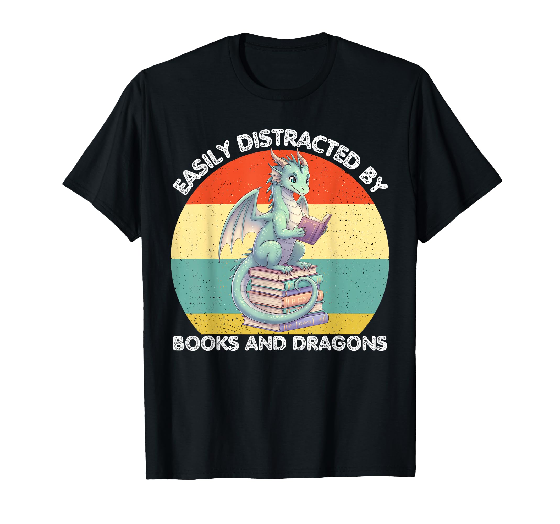 Funny Distracted Books And Dragons T-Shirt - Unique Graphic Men Women - T-Shirt, Sweatshirt, Hoodie