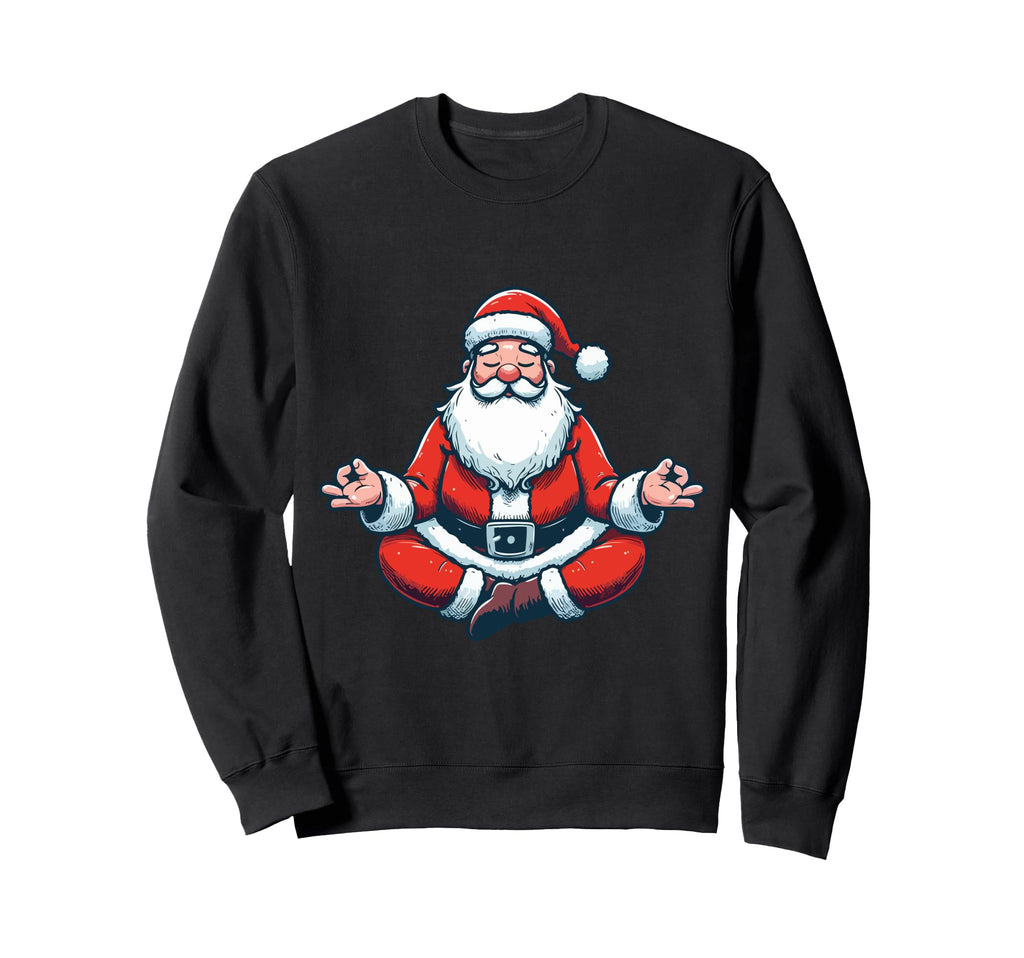 Meditation Santa Yoga Pose Sweatshirt - Minimalist Print Men Women - T-Shirt, Sweatshirt, Hoodie