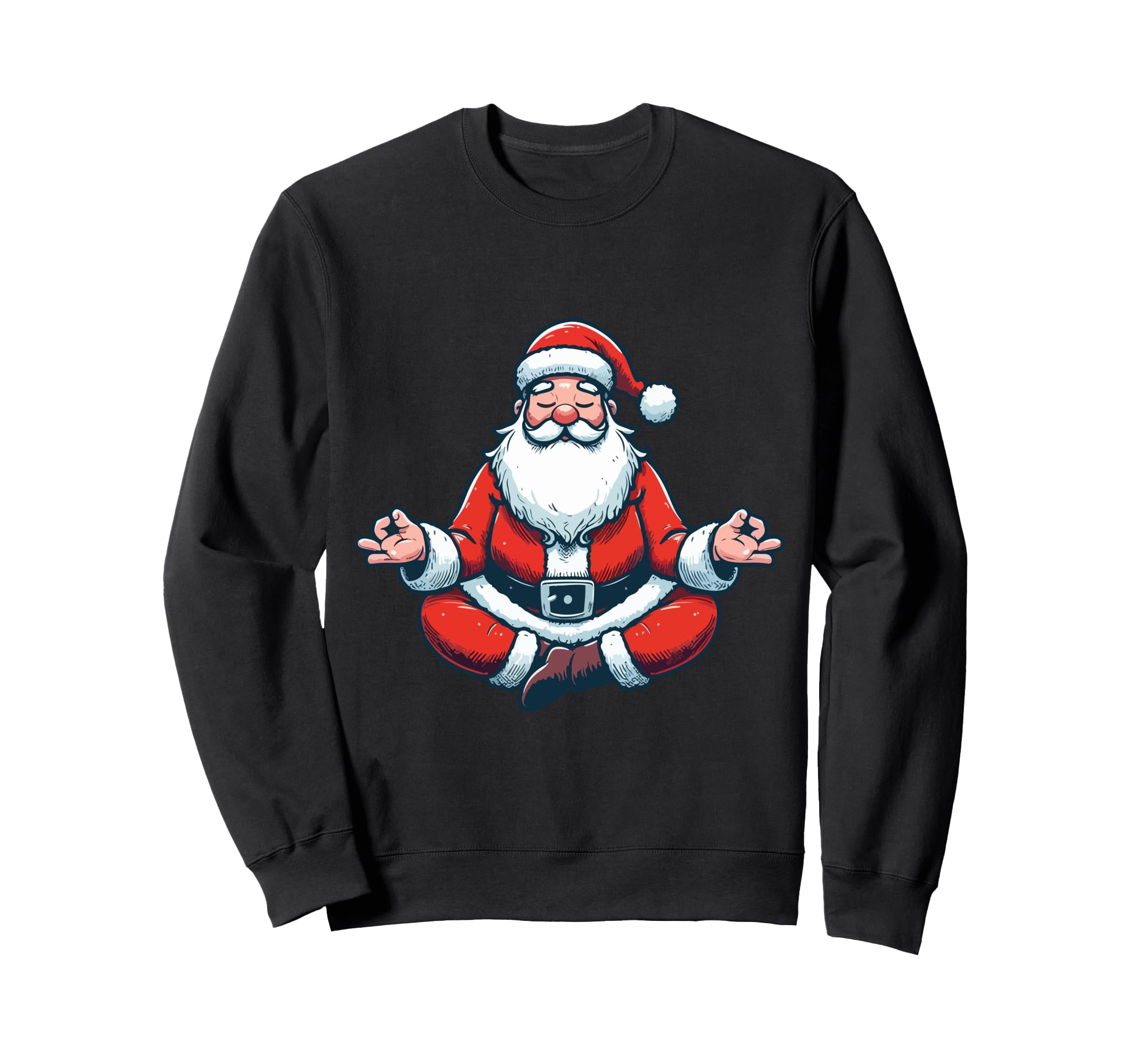 Meditation Santa Yoga Pose Sweatshirt - Minimalist Print Men Women - T-Shirt, Sweatshirt, Hoodie