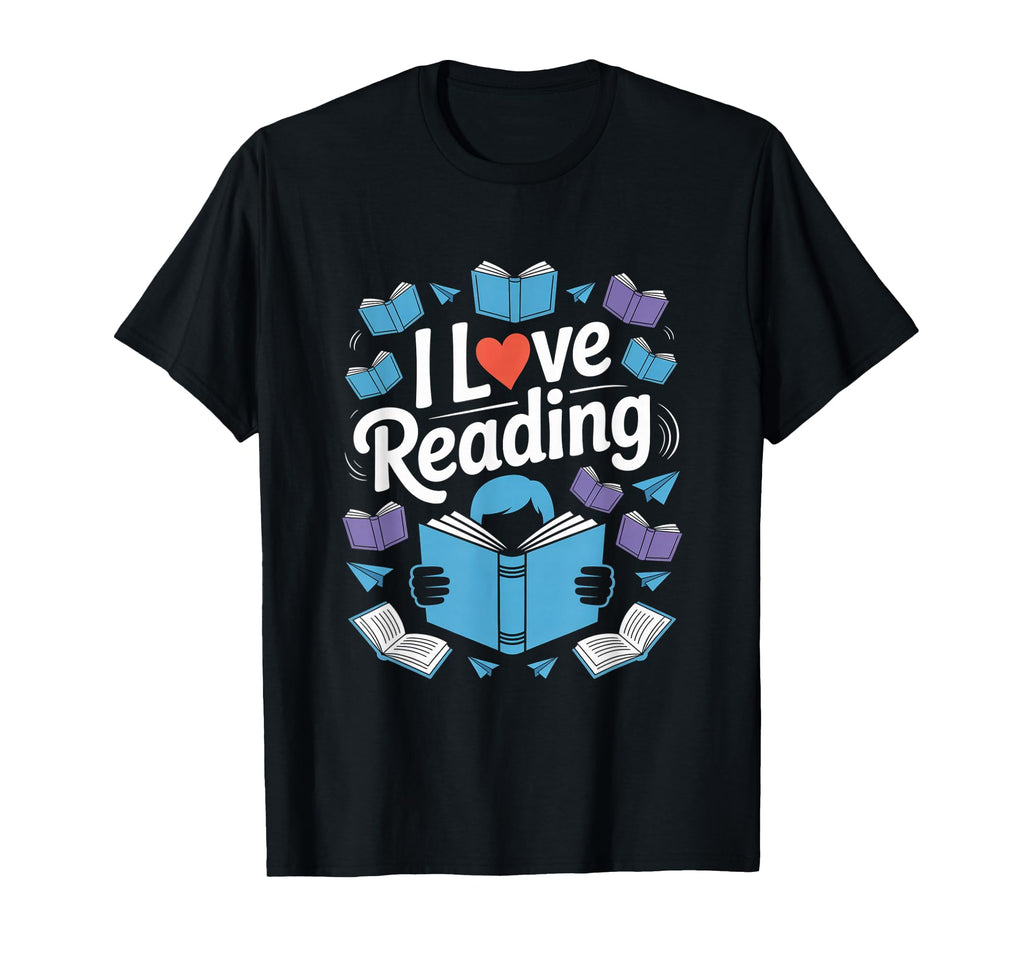 I Love Reading Books Enthusiast Heart T-Shirt - Novelty Apparel Men Women - T-Shirt, Sweatshirt, Hoodie