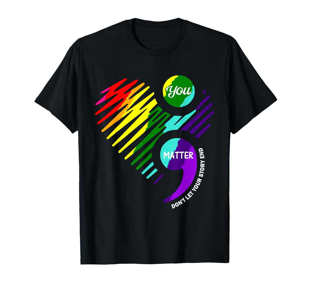 Semicolon Mental Health Awareness T-Shirt - Minimalist Print Men Women - T-Shirt, Sweatshirt, Hoodie