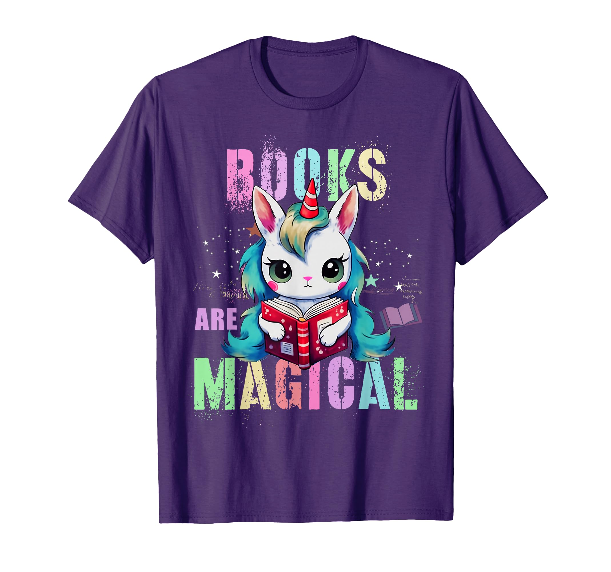 Kawaii Books Are Magical Unicorn T-Shirt - Custom Art Print for Adults - T-Shirt, Sweatshirt, Hoodie