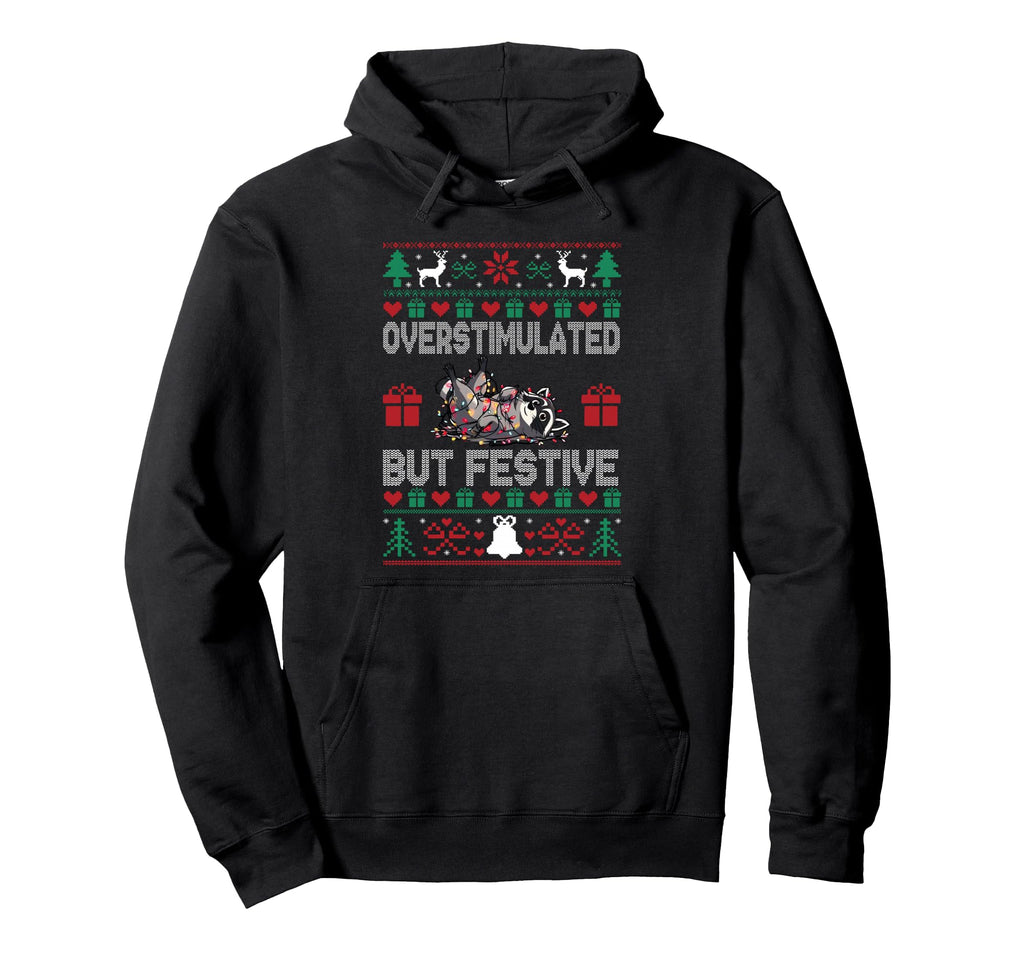 Funny Santa Opossum Overstimulated But Hoodie - Trendy Graphic Men Women - T-Shirt, Sweatshirt, Hoodie