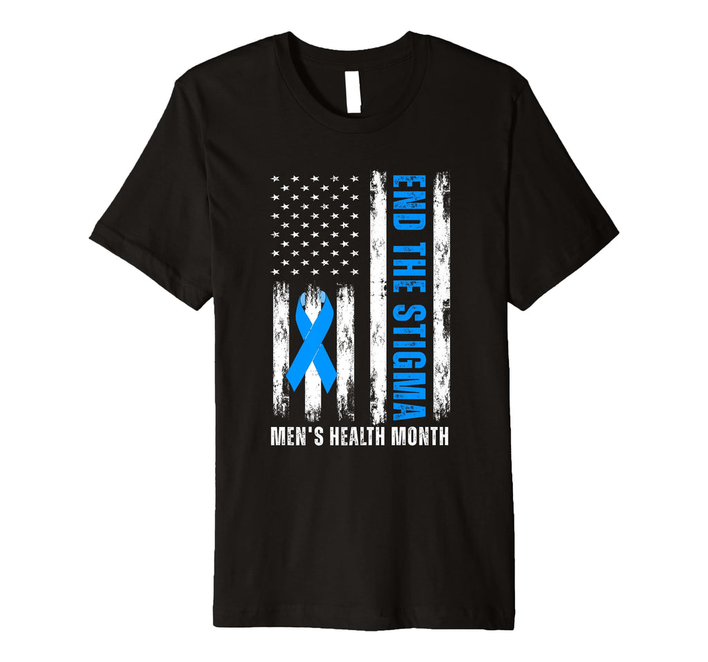 End Stigma Usa Flag Mens Health T-Shirt - Fun Novelty Design Men Women - T-Shirt, Sweatshirt, Hoodie