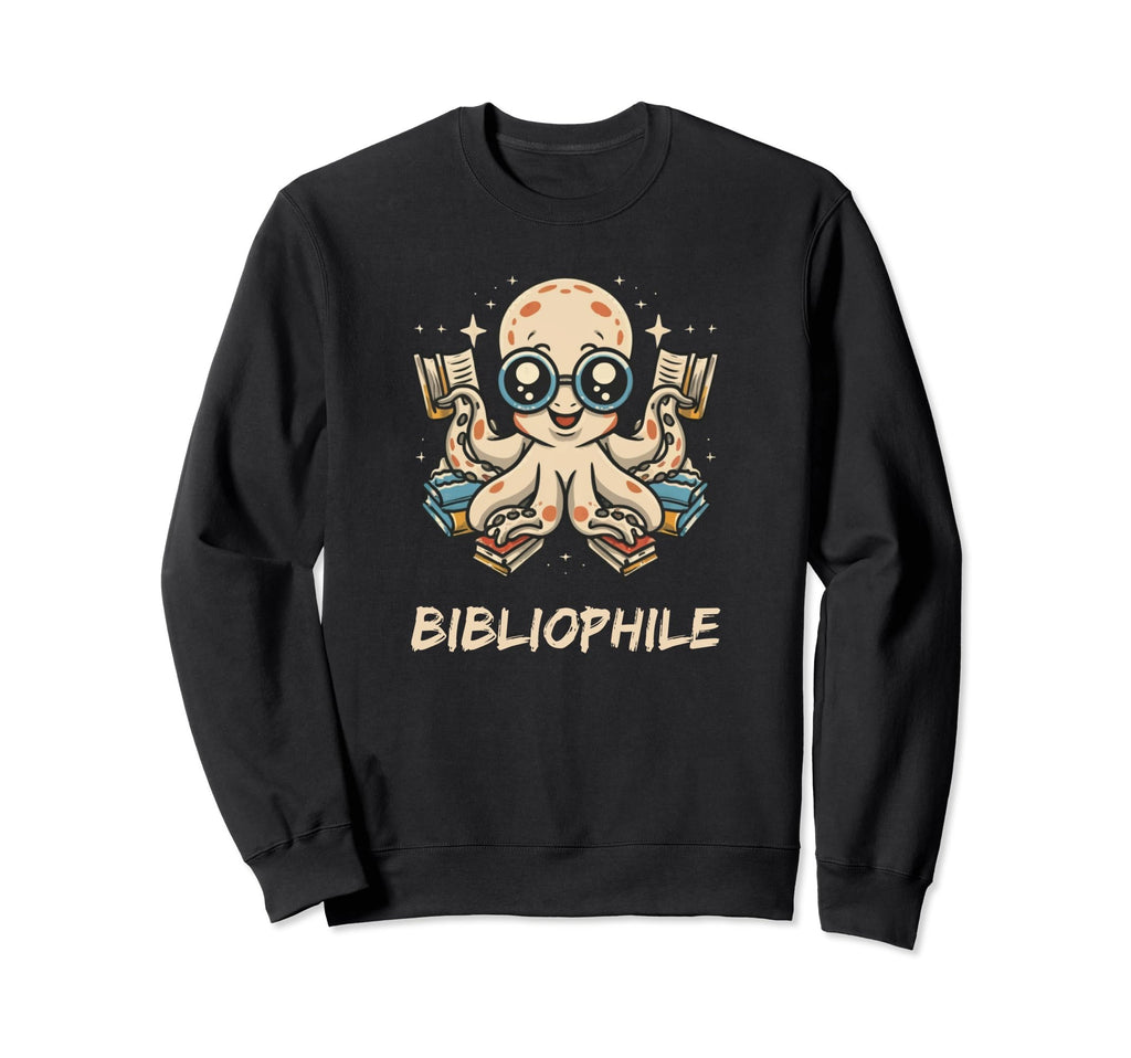 Octopus Bibliophile Reading Sweatshirt - Casual Everyday Wear for Adults - T-Shirt, Sweatshirt, Hoodie