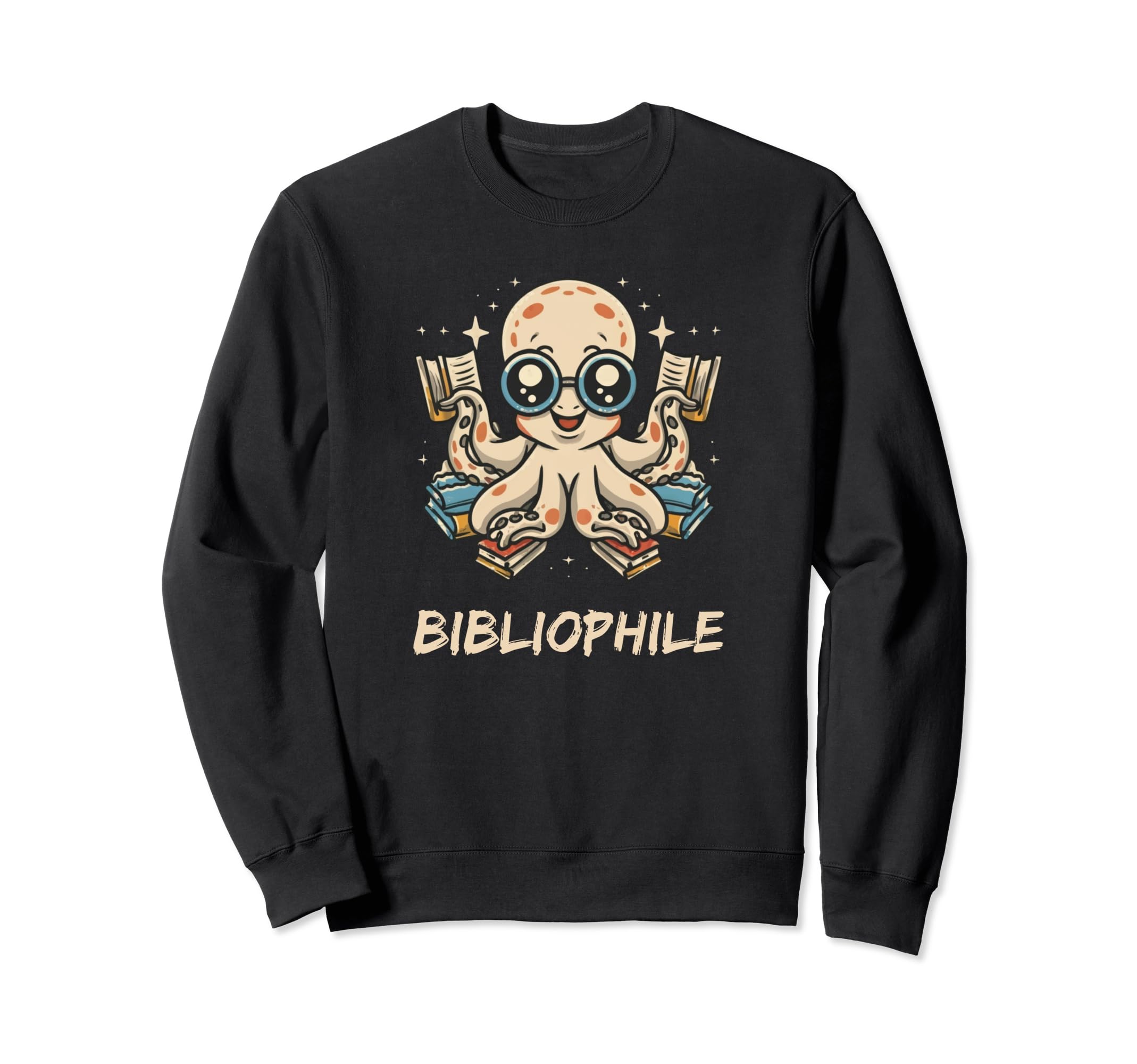 Octopus Bibliophile Reading Sweatshirt - Casual Everyday Wear for Adults - T-Shirt, Sweatshirt, Hoodie