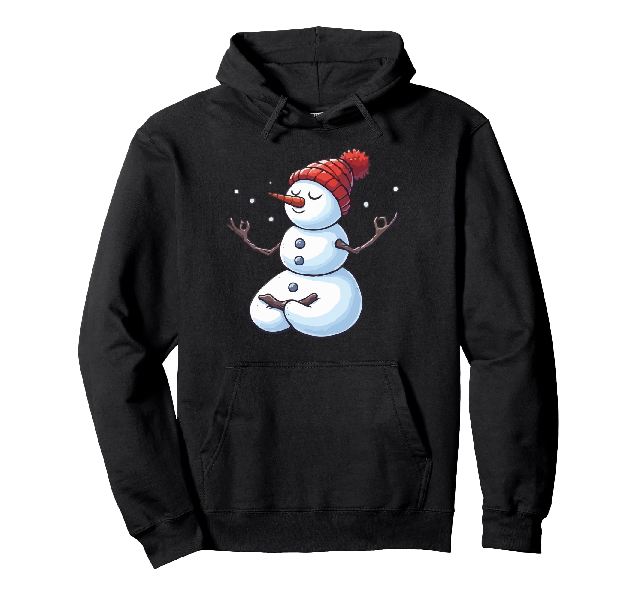 Meditation Snowman Yoga Pose Hoodie - Casual Everyday Wear Men Women - T-Shirt, Sweatshirt, Hoodie