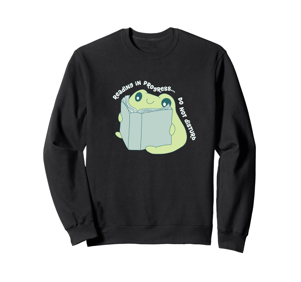 Frog Bookworm Reading Sweatshirt - Casual Everyday Wear for Adults - T-Shirt, Sweatshirt, Hoodie