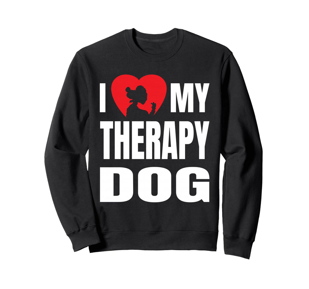 I Love My Therapy Dog Dog Silhouette Sweatshirt - Graphic Print Unisex - T-Shirt, Sweatshirt, Hoodie