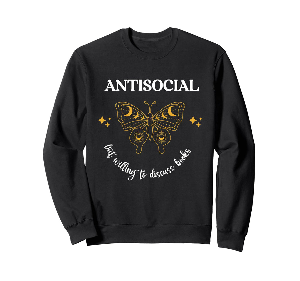 Antisocial Book Club Introvert Sweatshirt - Trendy Graphic Men Women - T-Shirt, Sweatshirt, Hoodie
