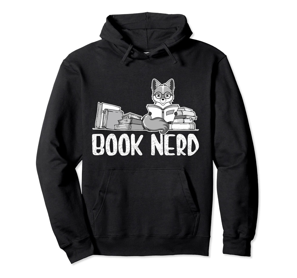 Fox Book Nerd Funny Animal Lover Hoodie - Trendy Graphic for Adults - T-Shirt, Sweatshirt, Hoodie