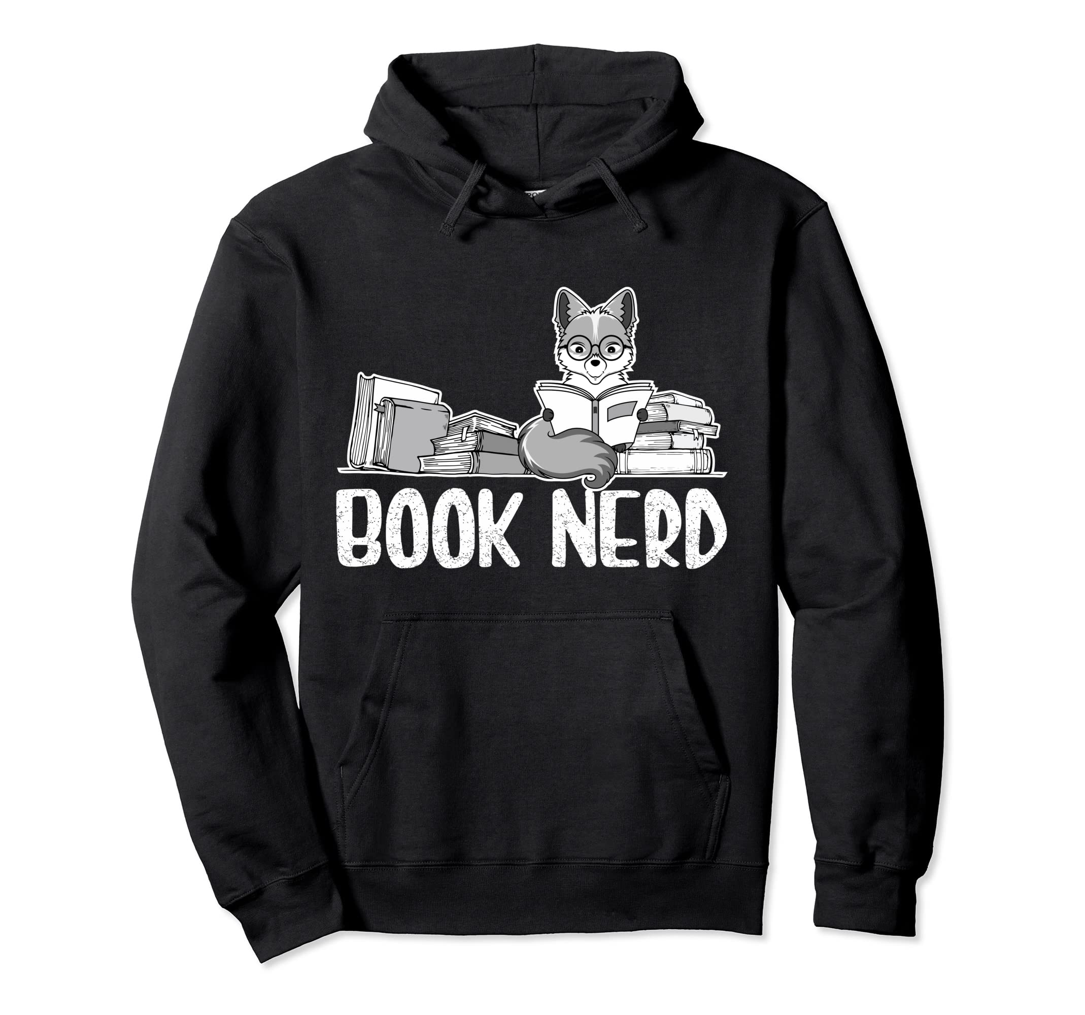 Fox Book Nerd Funny Animal Lover Hoodie - Trendy Graphic for Adults - T-Shirt, Sweatshirt, Hoodie