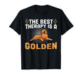 Best Therapy Is Golden Retriever Dog T-Shirt - Custom Art Print Unisex - T-Shirt, Sweatshirt, Hoodie